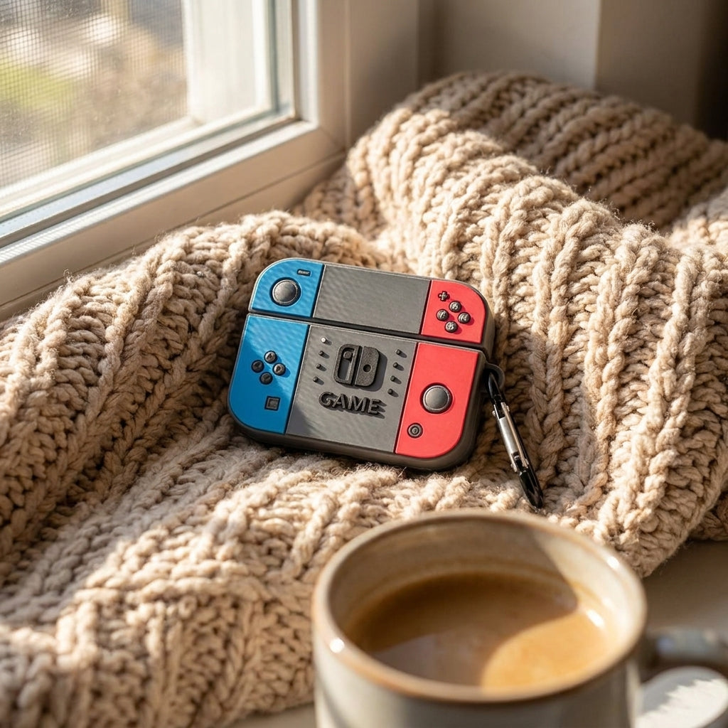 3D Creative Game Console AirPods Case - Red Blue