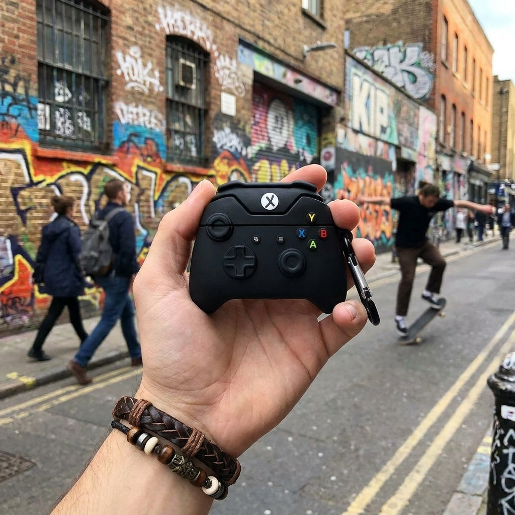 3D Game Controller AirPods Case - Black
