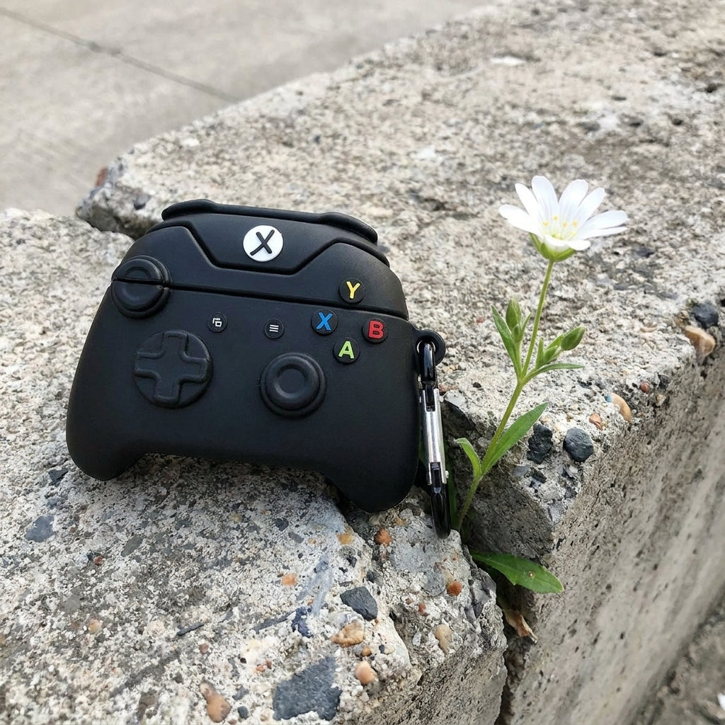 3D Game Controller AirPods Case - Black