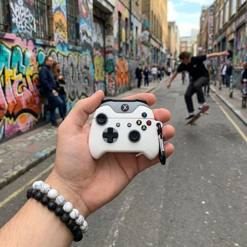 3D Game Controller AirPods Case - White