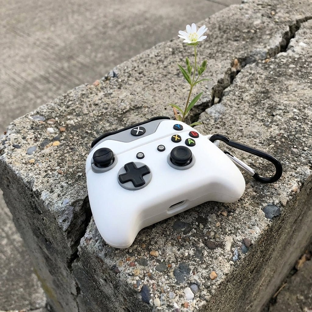 3D Game Controller AirPods Case - White