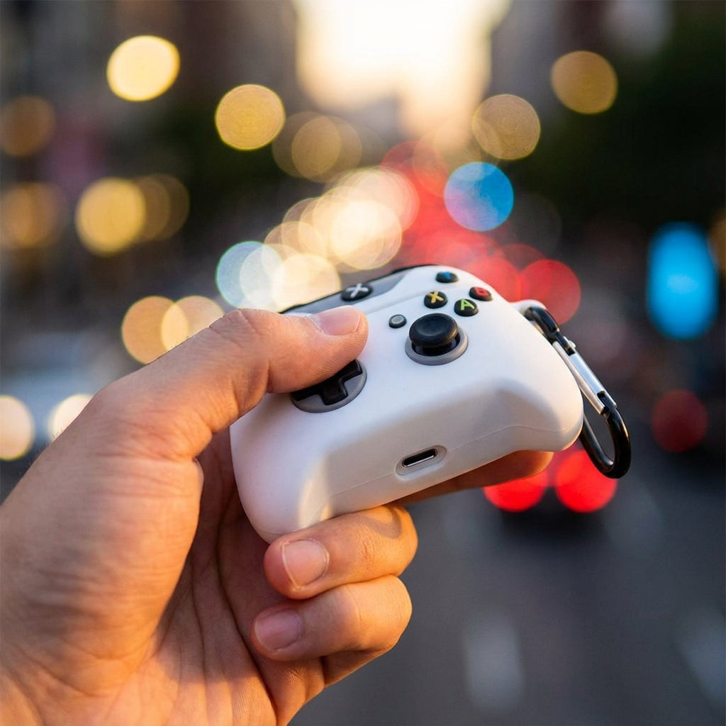 3D Game Controller AirPods Case - White