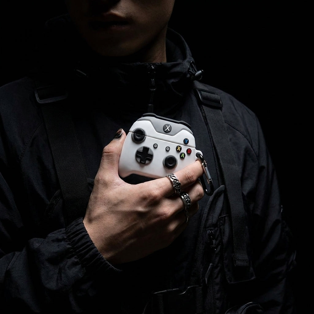 3D Game Controller AirPods Case - White