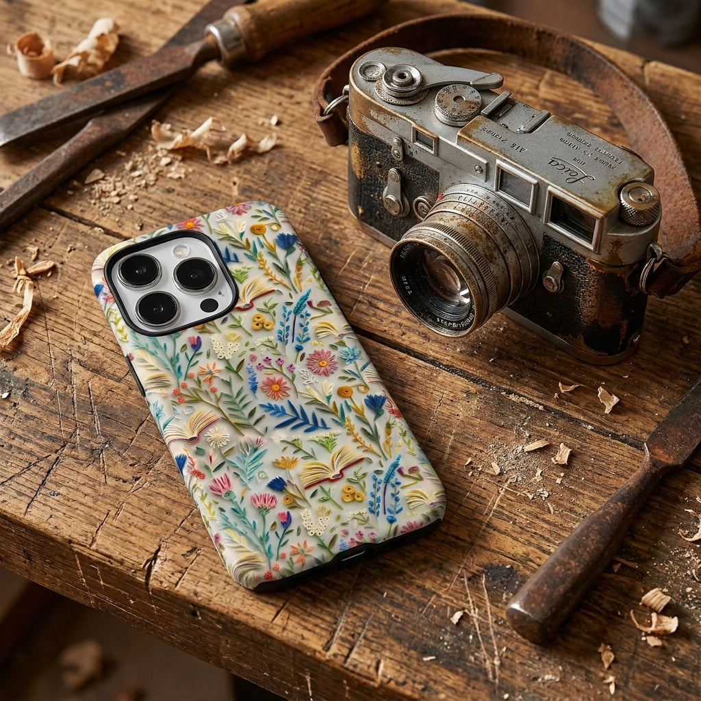 Hybrid Phone Case MagSafe Compatible - Imitation Embroidery 3D Floral