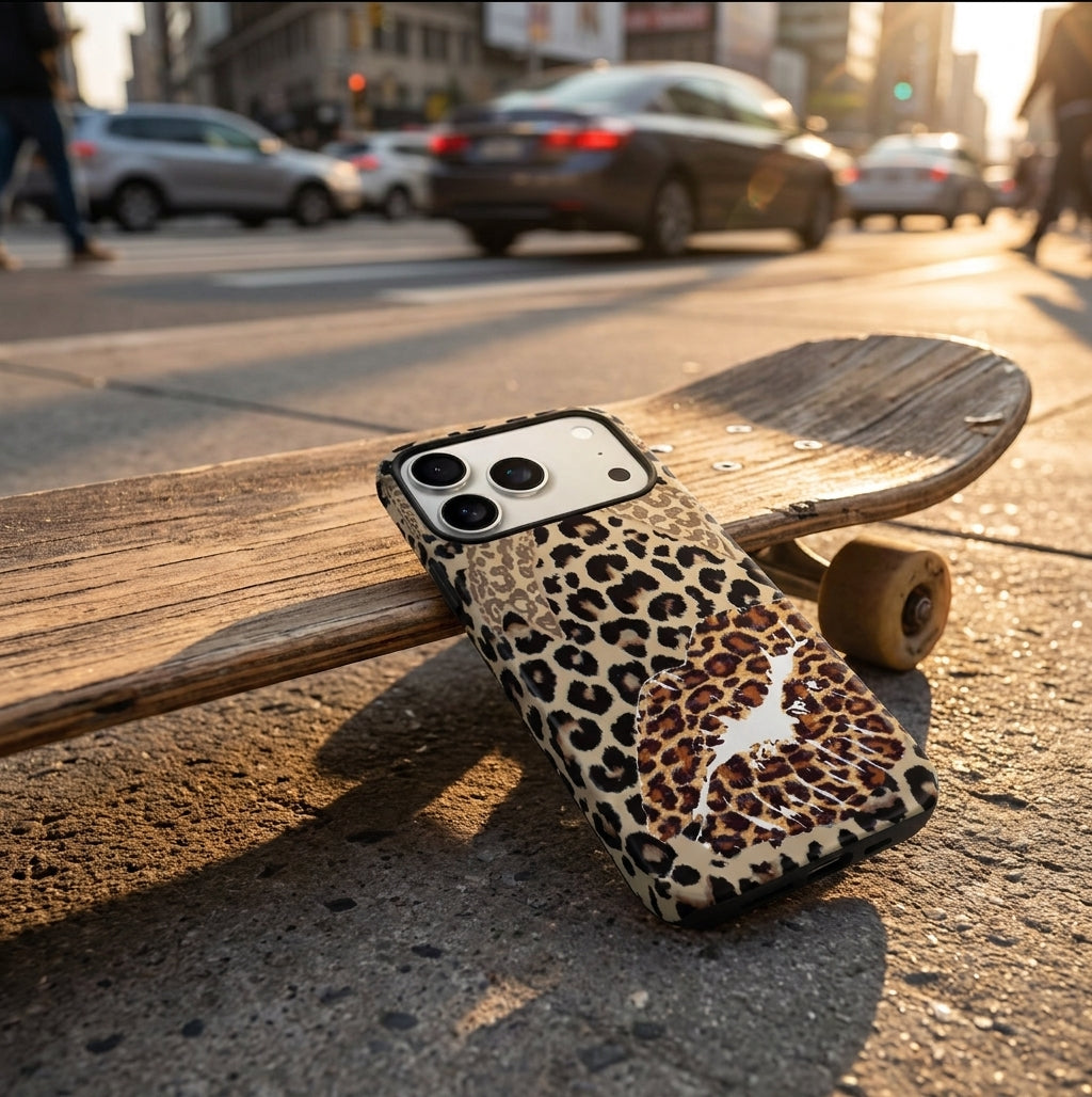 Hybrid Phone Case MagSafe Compatible - Retro Leopard Print