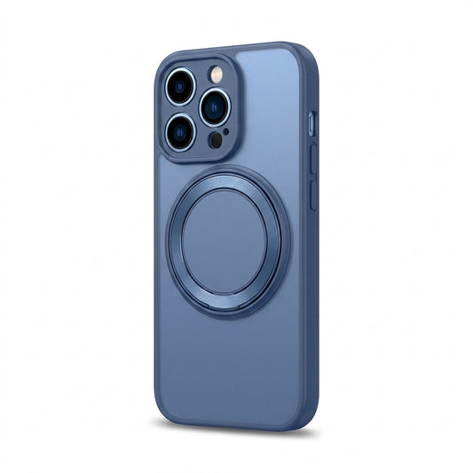 Skin-Feel Silicone Phone Case Ring Stand MagSafe - Blue