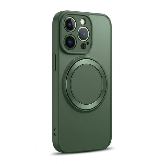 Skin-Feel Silicone Phone Case Ring Stand MagSafe - Green