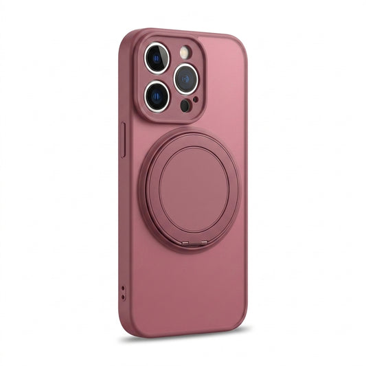 Skin-Feel Silicone Phone Case Ring Stand MagSafe - Plum