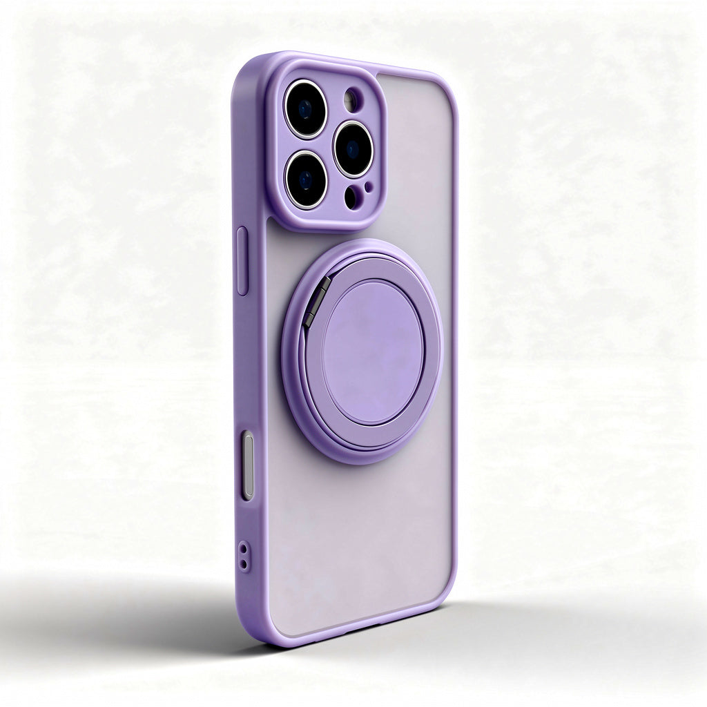 Skin-Feel Silicone Phone Case Ring Stand MagSafe - Purple