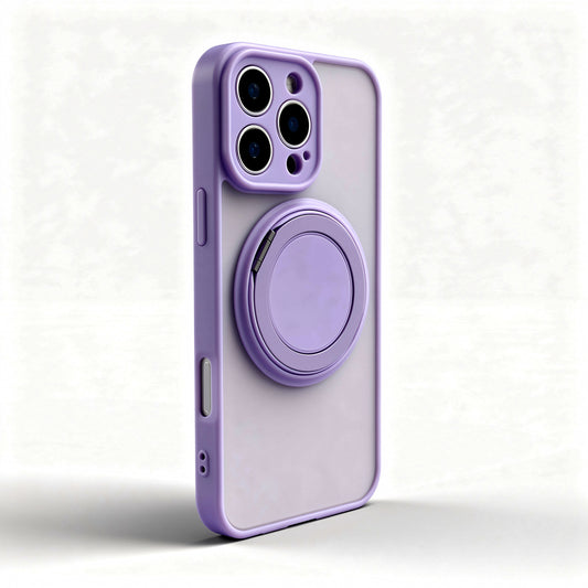 Skin-Feel Silicone Phone Case Ring Stand MagSafe - Purple