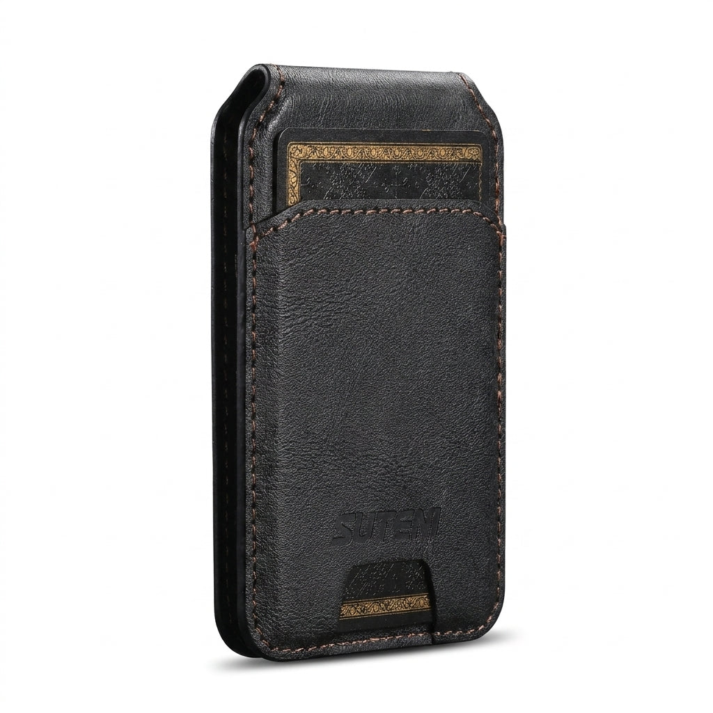Noir MagSafe Flip Wallet with Stand - Vegan Leather