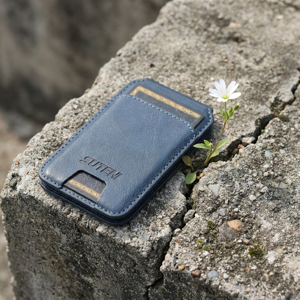 Indigo MagSafe Flip Wallet with Stand - Vegan Leather