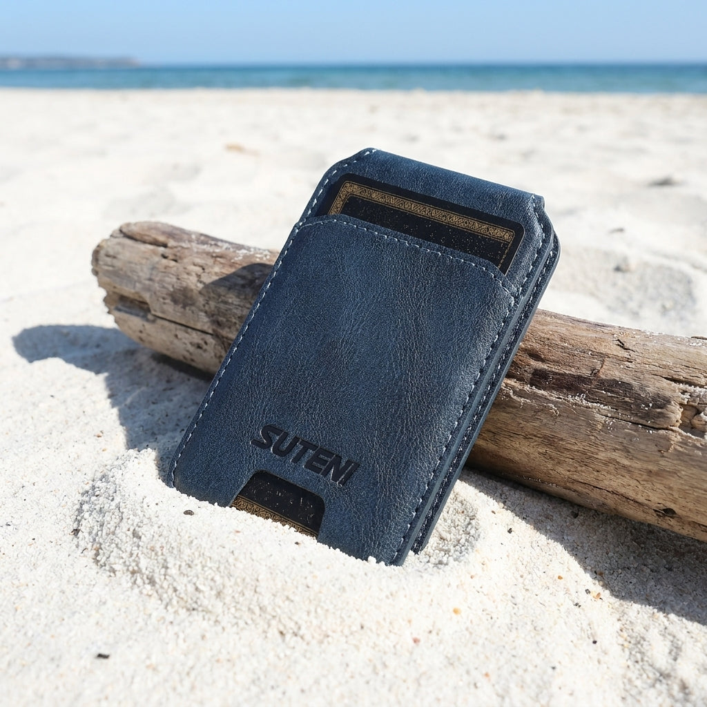 Indigo MagSafe Flip Wallet with Stand - Vegan Leather