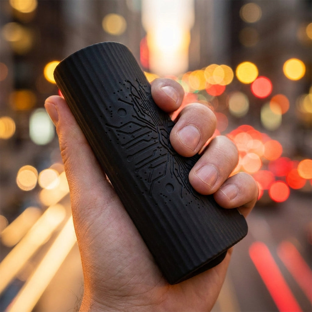 Foldable Silicone Phone Stand - Flexible Travel Holder in Black