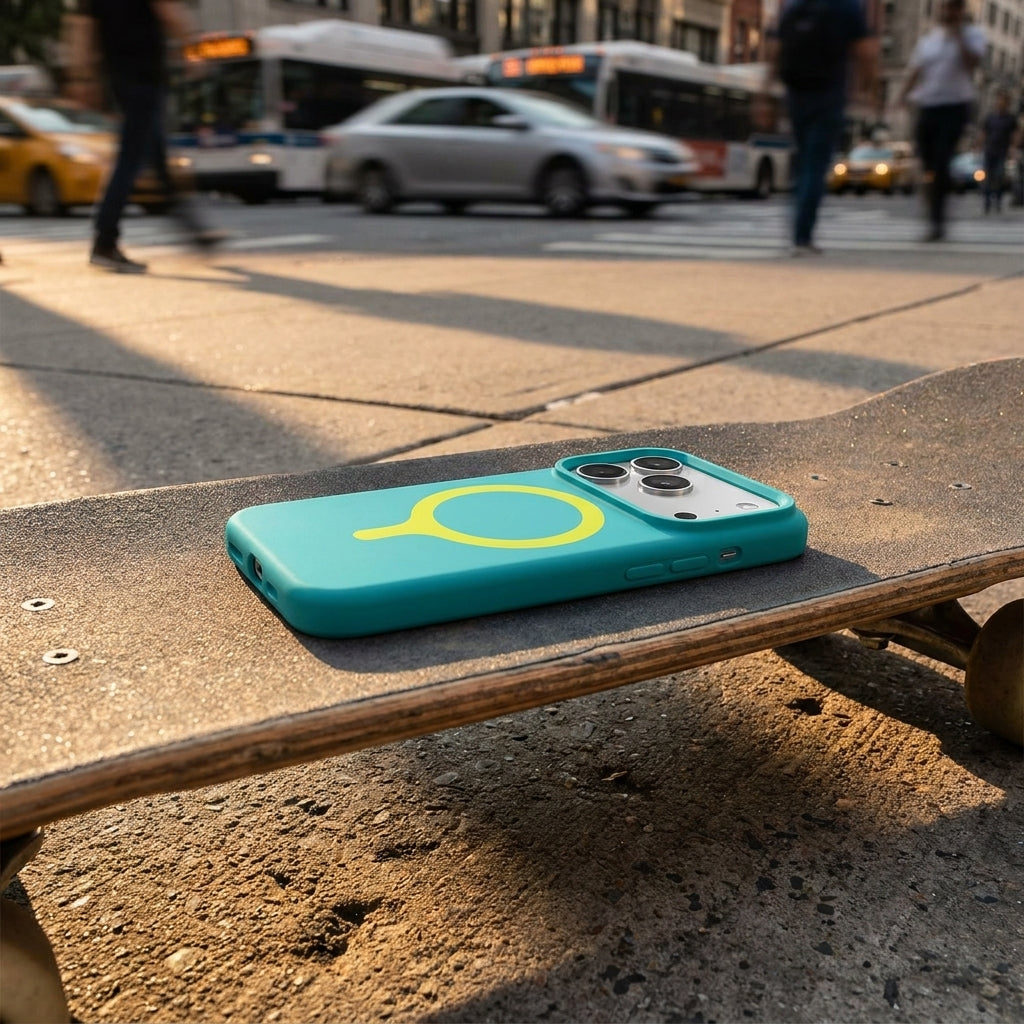 MagSafe Silicone Phone Case Open Camera - Mint Blue