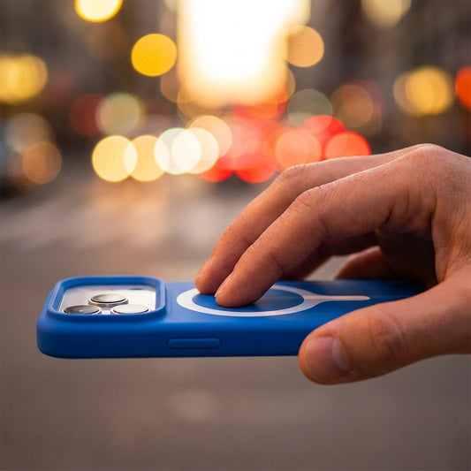 MagSafe Silicone Phone Case Open Camera - Mediterranean Blue