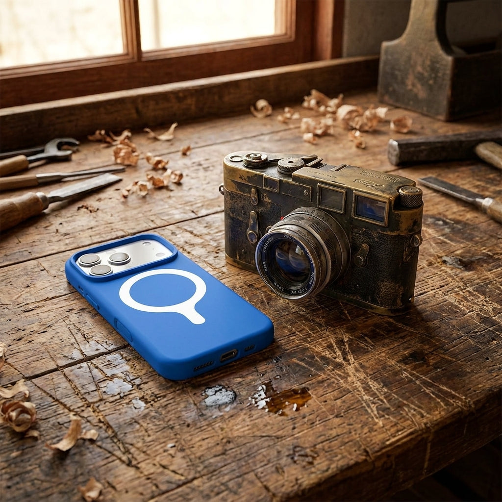 MagSafe Silicone Phone Case Open Camera - Mediterranean Blue