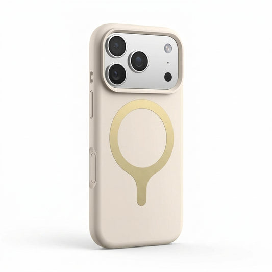 MagSafe Silicone Phone Case Open Camera - Antique White
