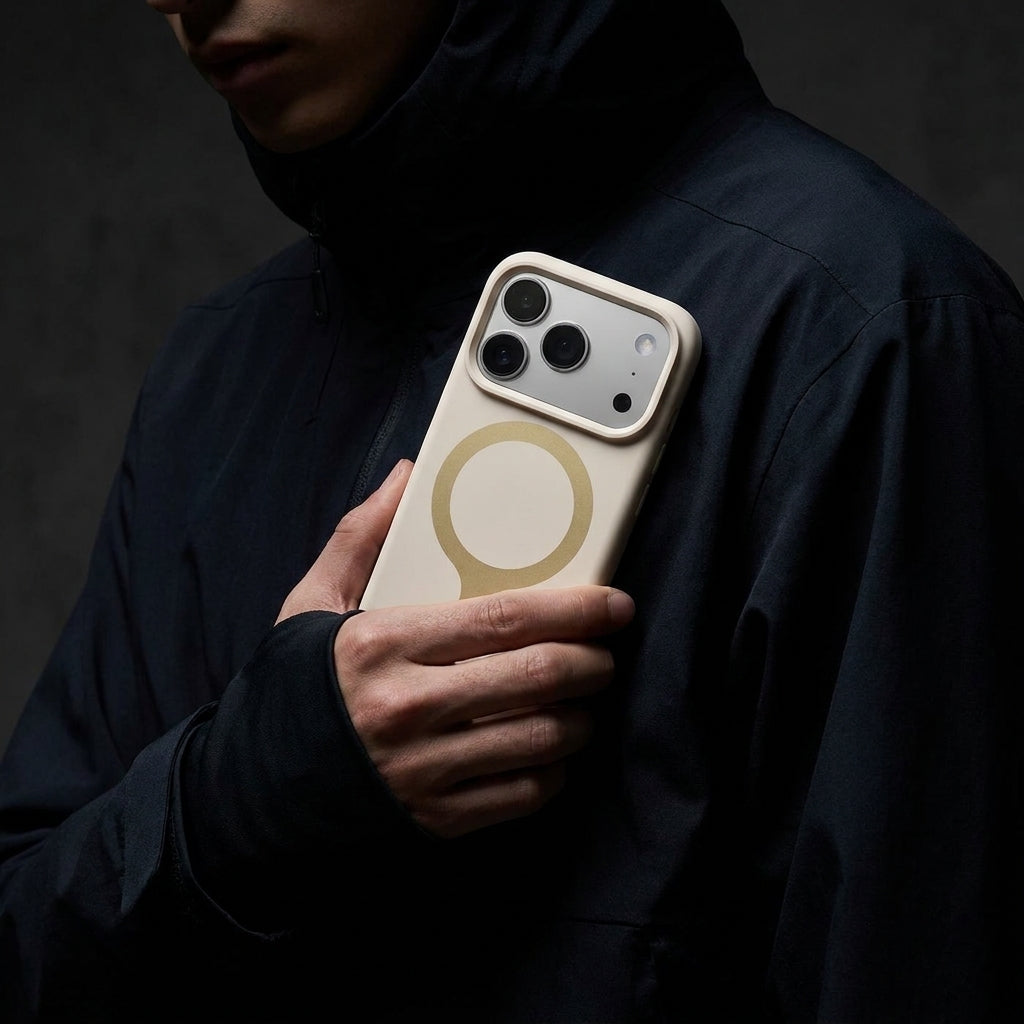 MagSafe Silicone Phone Case Open Camera - Antique White