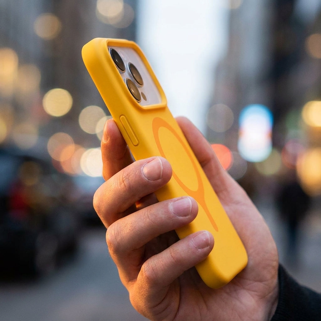 MagSafe Silicone Phone Case Open Camera - Lemon Yellow