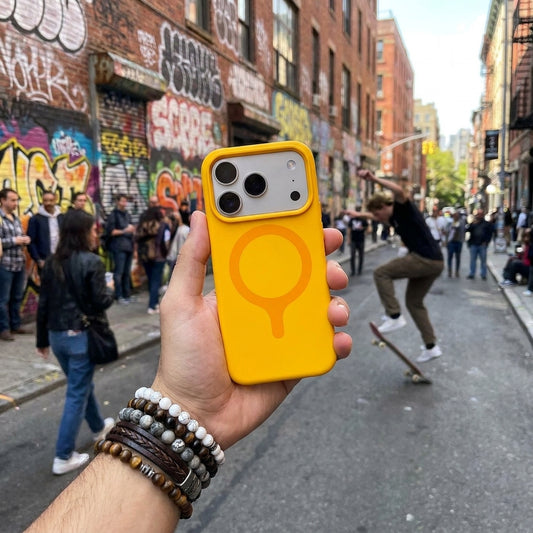 MagSafe Silicone Phone Case Open Camera - Lemon Yellow