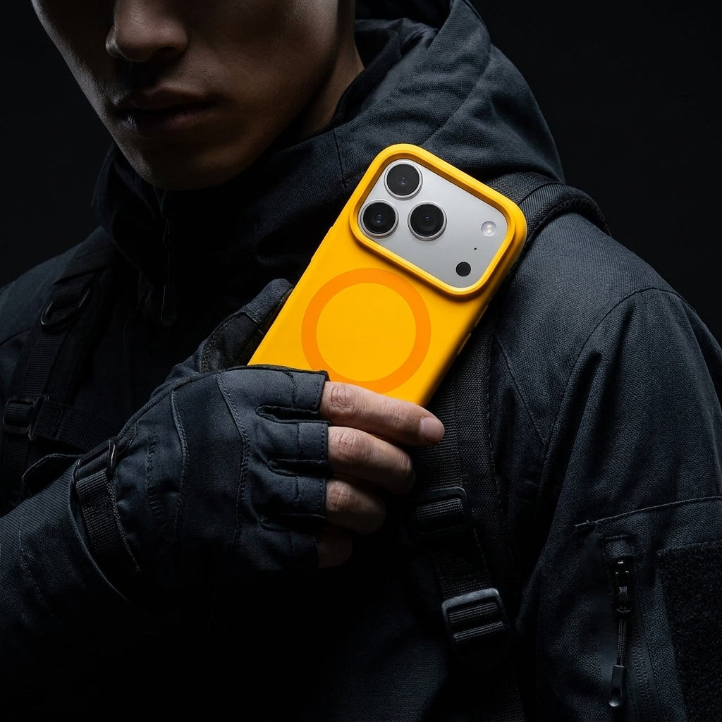MagSafe Silicone Phone Case Open Camera - Lemon Yellow