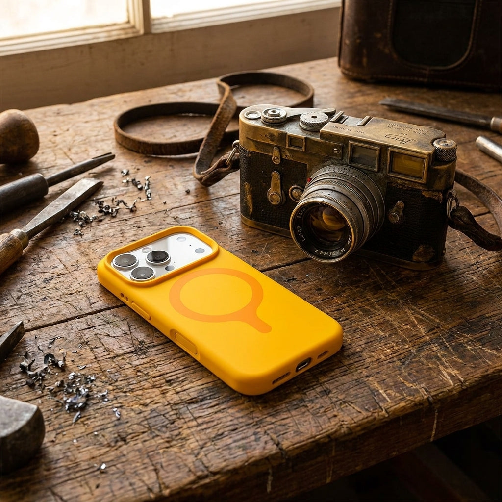 MagSafe Silicone Phone Case Open Camera - Lemon Yellow