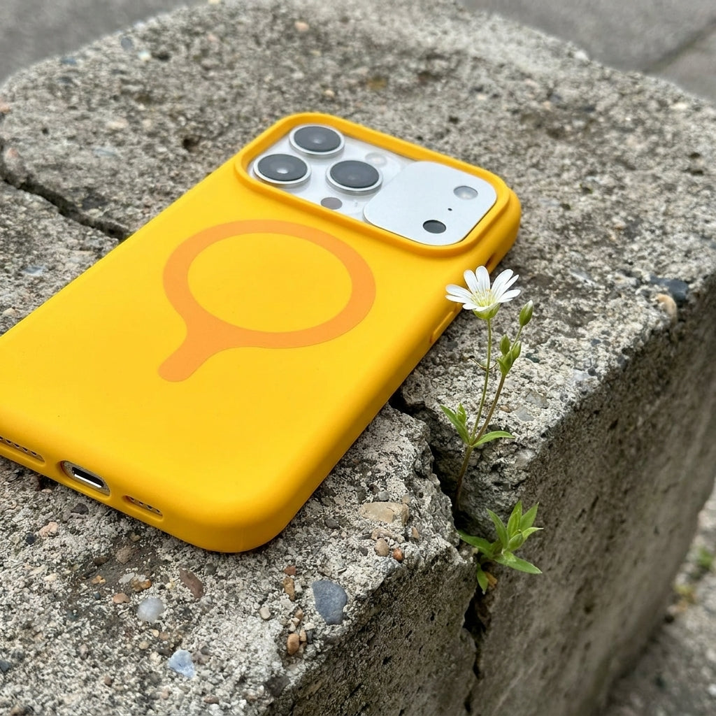 MagSafe Silicone Phone Case Open Camera - Lemon Yellow