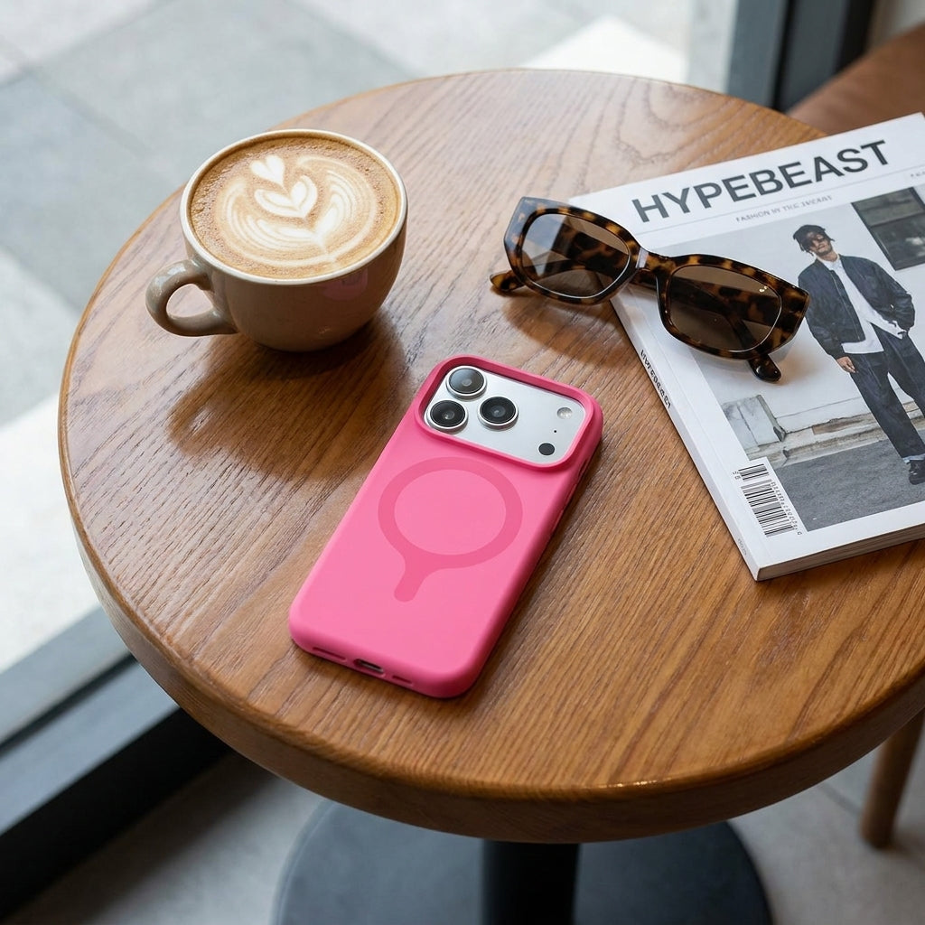 MagSafe Silicone Phone Case Open Camera - Blossom