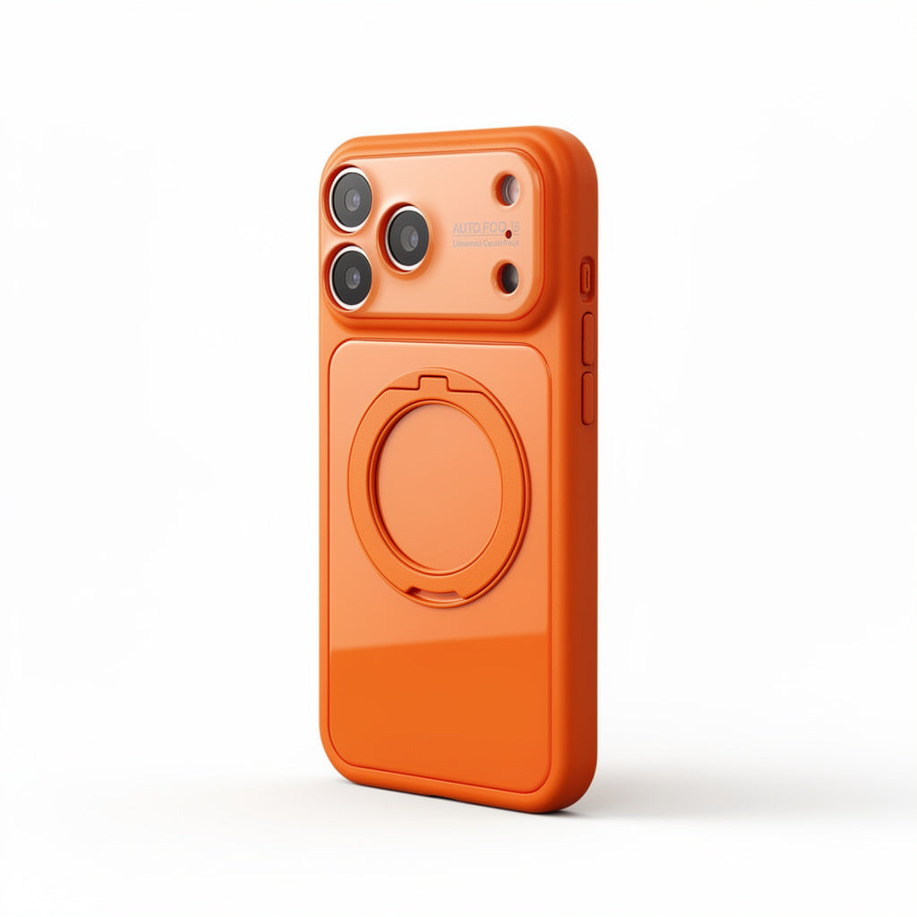 360 Ring Stand Solid Color Phone Case - Orange
