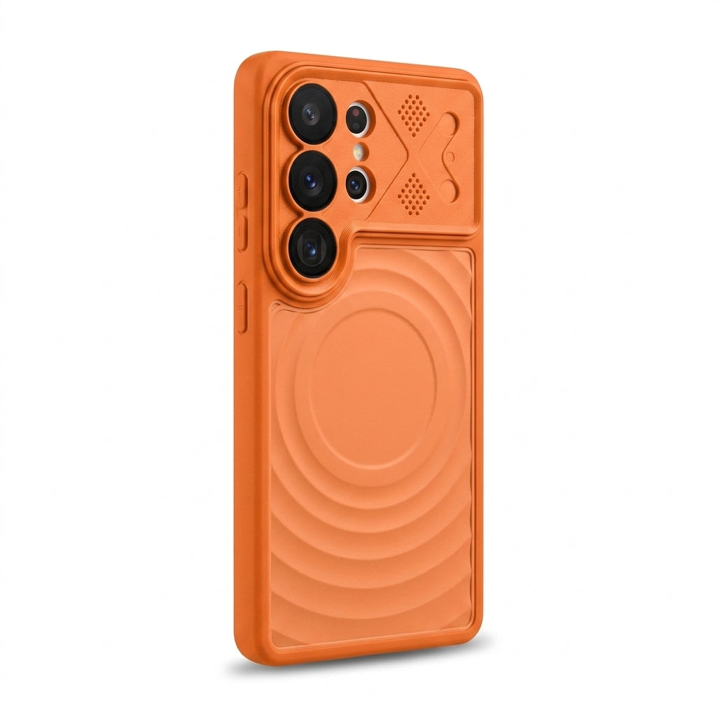 Ripple Magnetic Phone Case for Galaxy S - Tangerine