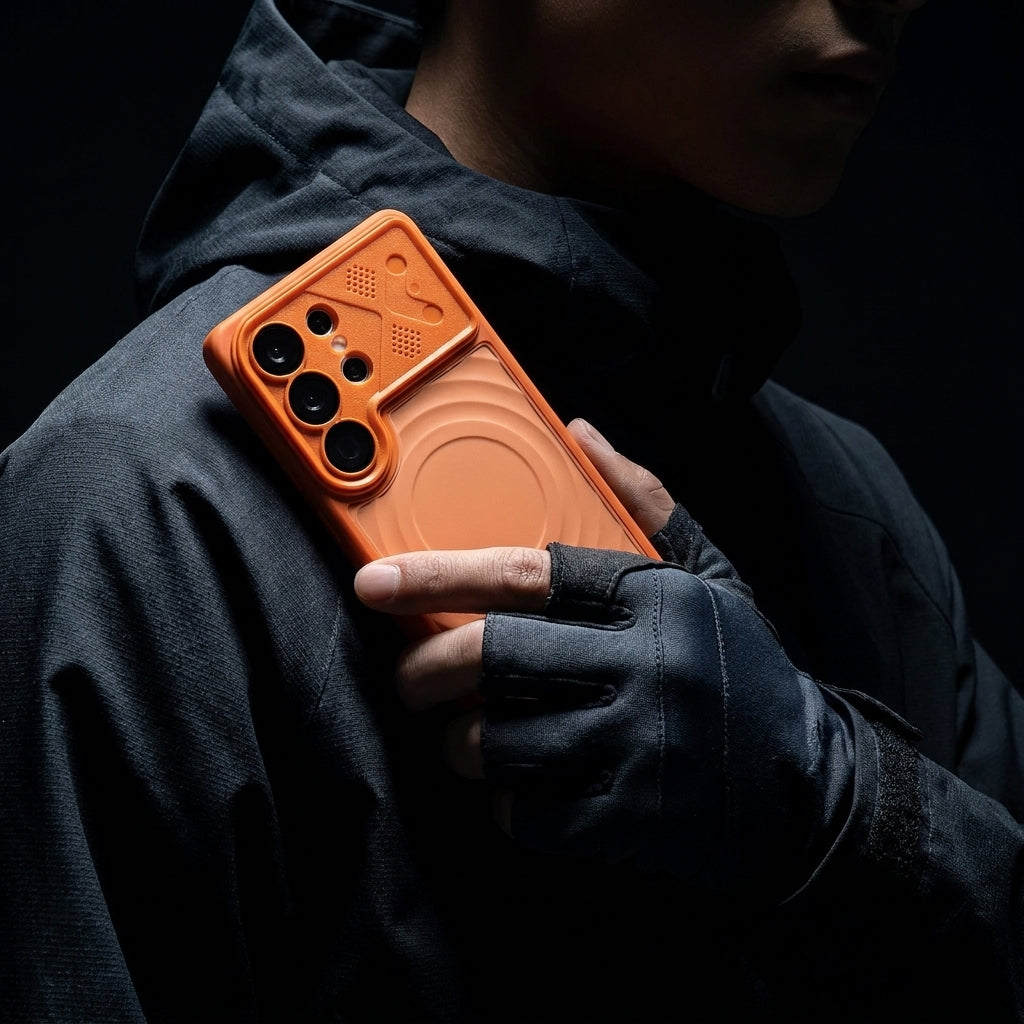 Ripple Magnetic Phone Case for Galaxy S - Tangerine
