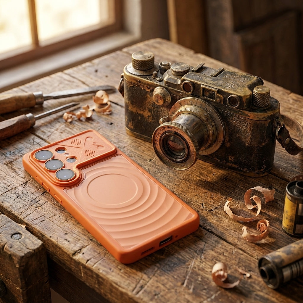 Ripple Magnetic Phone Case for Galaxy S - Tangerine