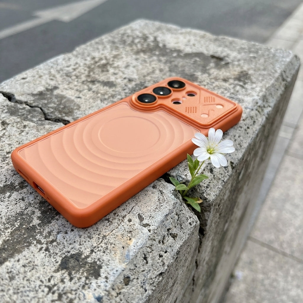 Ripple Magnetic Phone Case for Galaxy S - Tangerine
