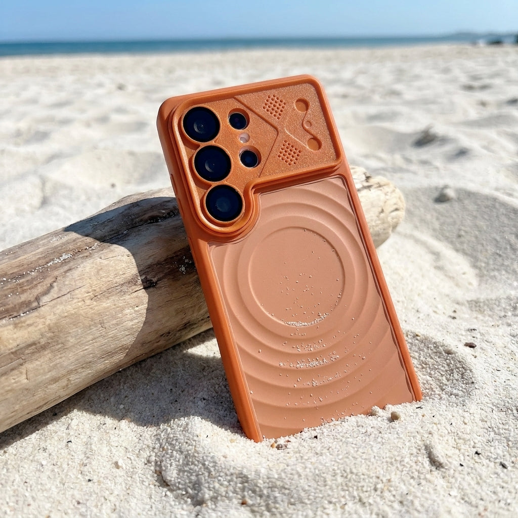 Ripple Magnetic Phone Case for Galaxy S - Tangerine