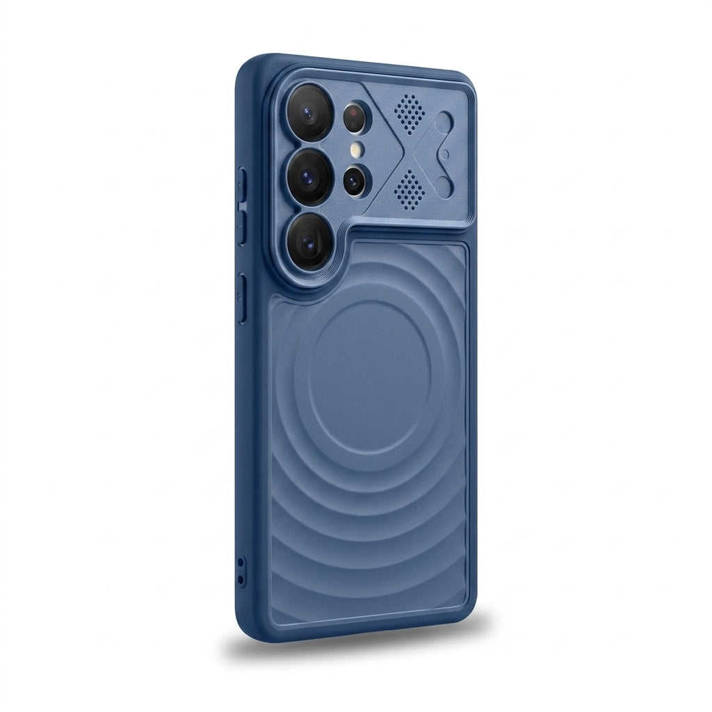 Ripple Magnetic Phone Case for Galaxy S - Premium Blue