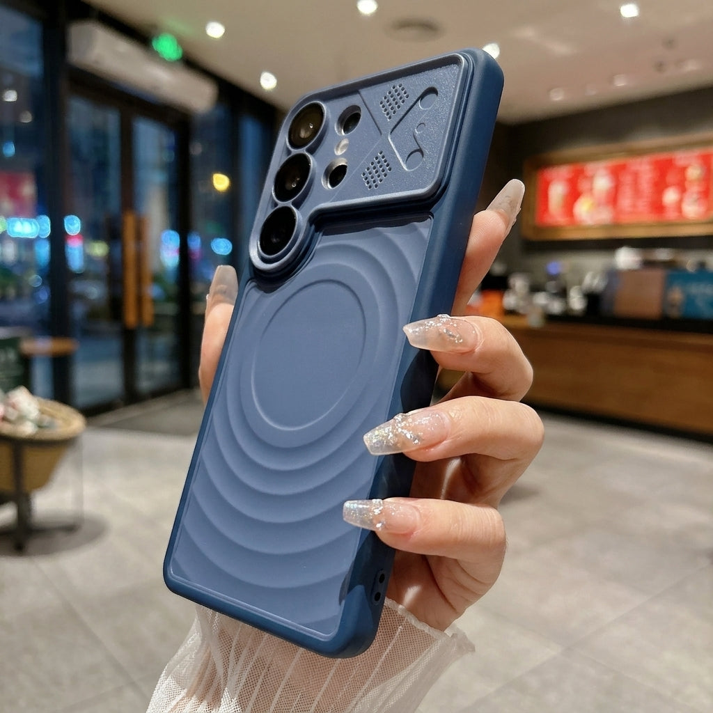 Ripple Magnetic Phone Case for Galaxy S - Premium Blue