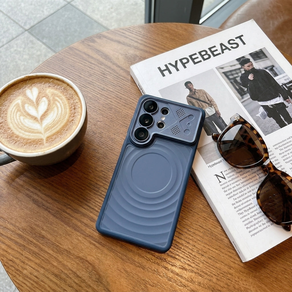 Ripple Magnetic Phone Case for Galaxy S - Premium Blue