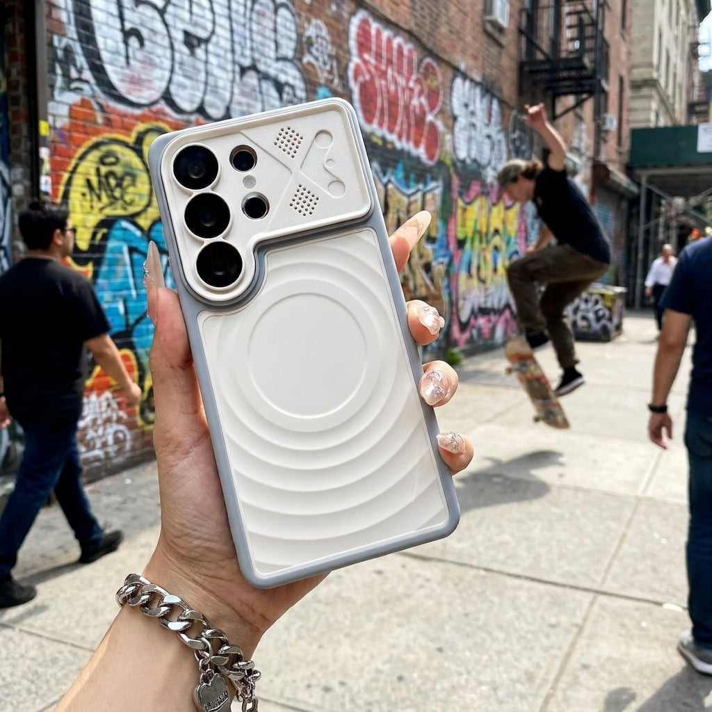 Ripple Magnetic Phone Case for Galaxy S - Premium White