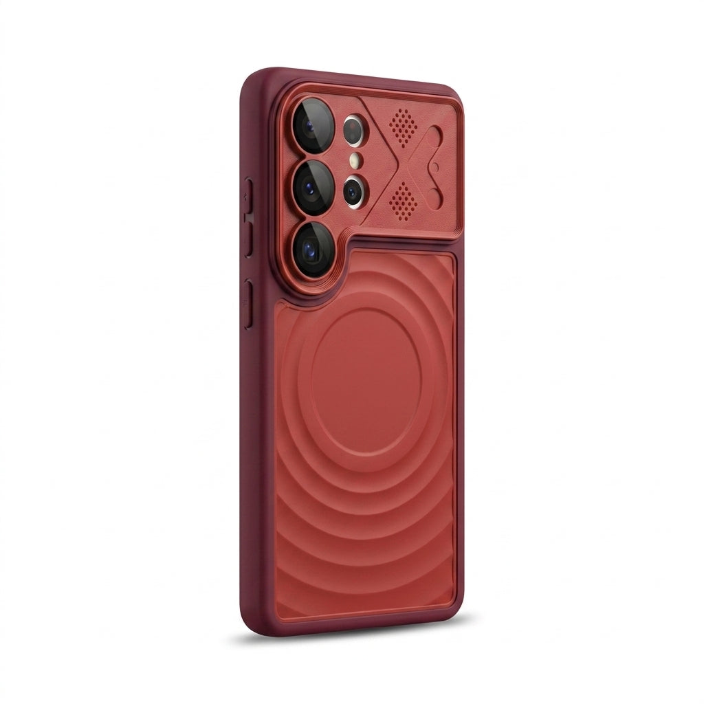 Ripple Magnetic Phone Case for Galaxy S - Premium Red