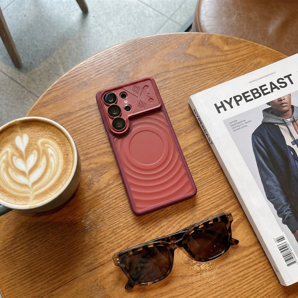 Ripple Magnetic Phone Case for Galaxy S - Premium Red