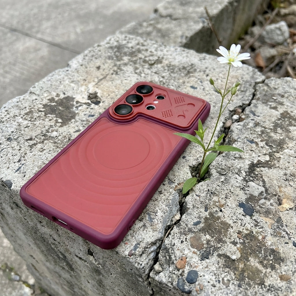 Ripple Magnetic Phone Case for Galaxy S - Premium Red