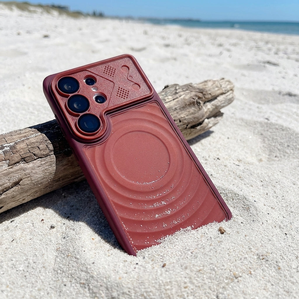 Ripple Magnetic Phone Case for Galaxy S - Premium Red