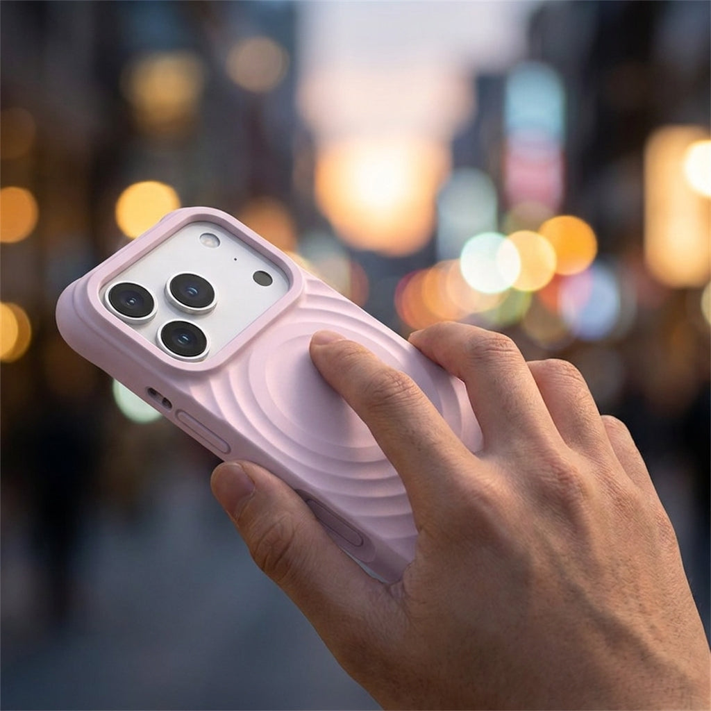 Magnetic Skin-Feel  Case - Primrose Ripple Phone Case  Open Camera