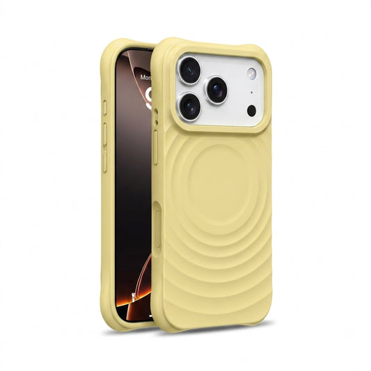 Magnetic Skin-Feel  Case - Premium Yellow Ripple Phone Case  Open Camera