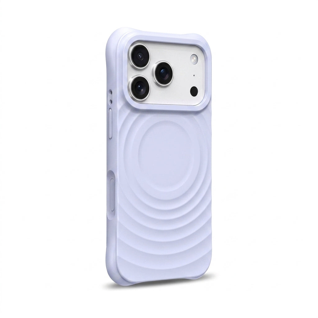Magnetic Skin-Feel  Case - Premium Bluish Purple Ripple Phone Case  Open Camera