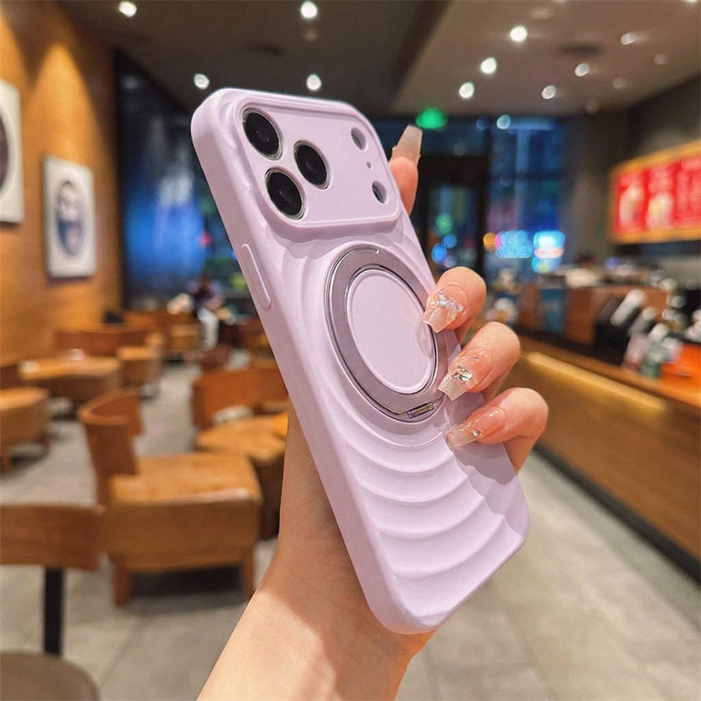 Magnetic Skin-Feel  Case Ring Stand - Premium  Lavender Ripple Phone Case  Precise Fit