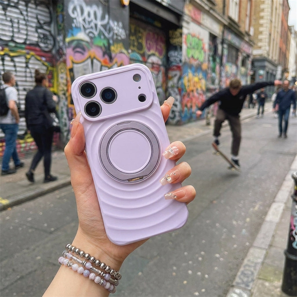 Magnetic Skin-Feel  Case Ring Stand - Premium  Lavender Ripple Phone Case  Precise Fit