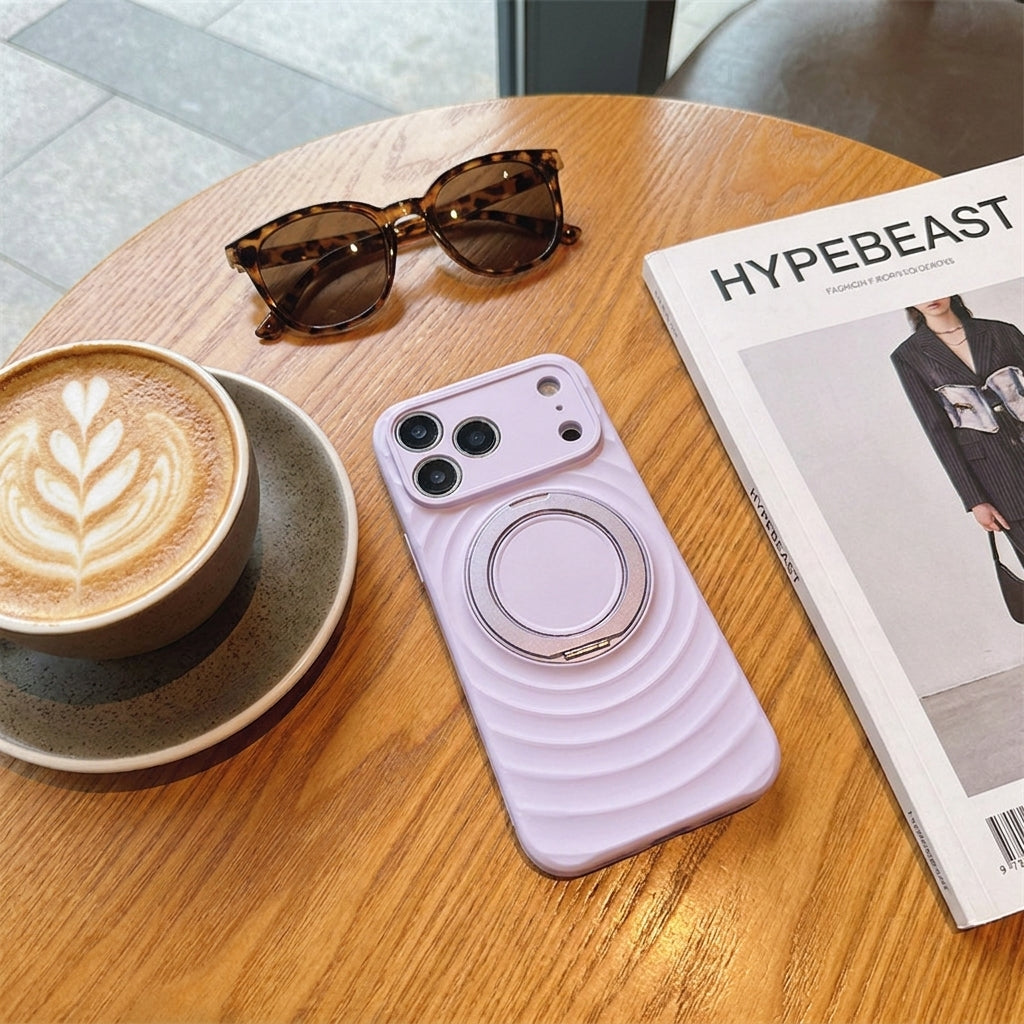 Magnetic Skin-Feel  Case Ring Stand - Premium  Lavender Ripple Phone Case  Precise Fit