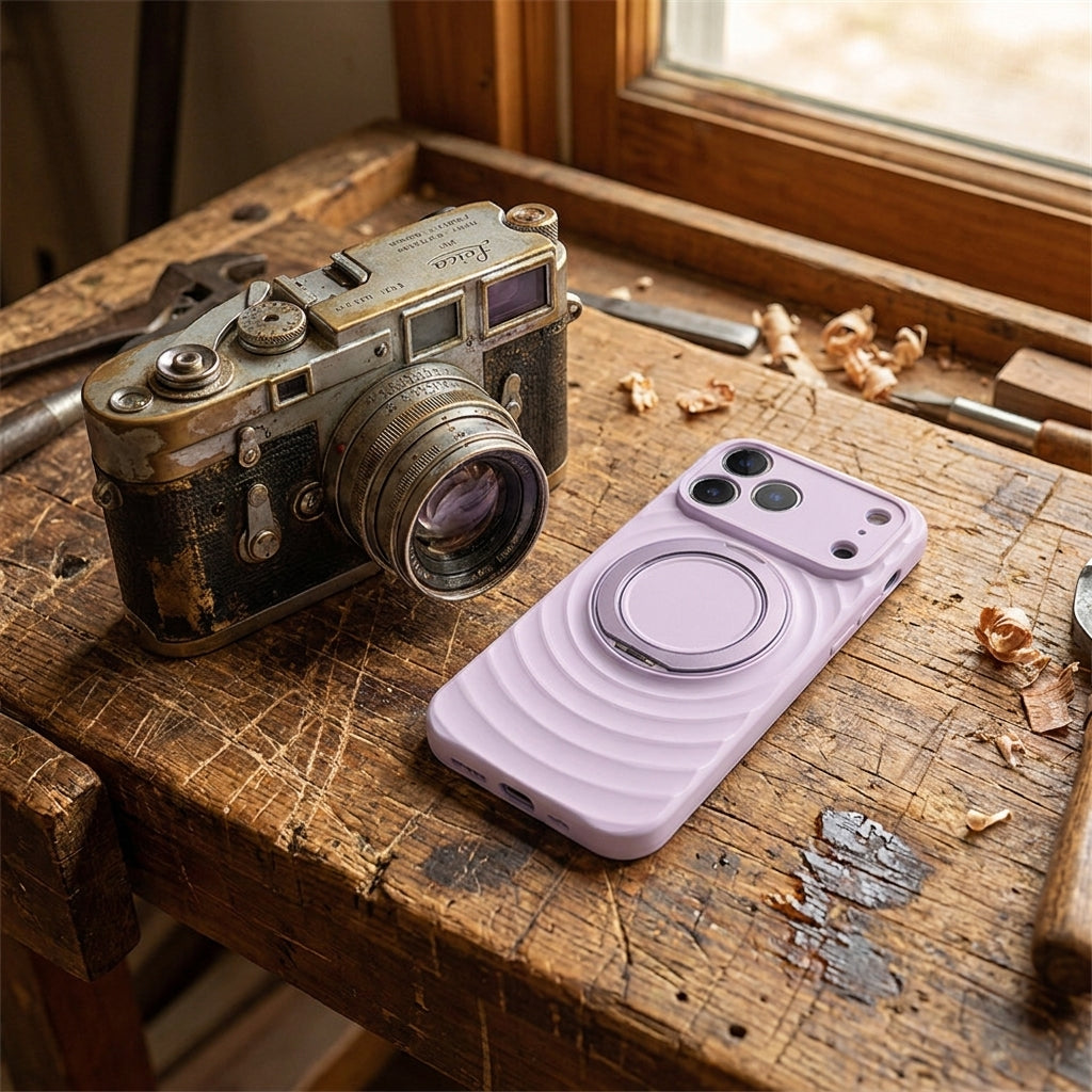 Magnetic Skin-Feel  Case Ring Stand - Premium  Lavender Ripple Phone Case  Precise Fit